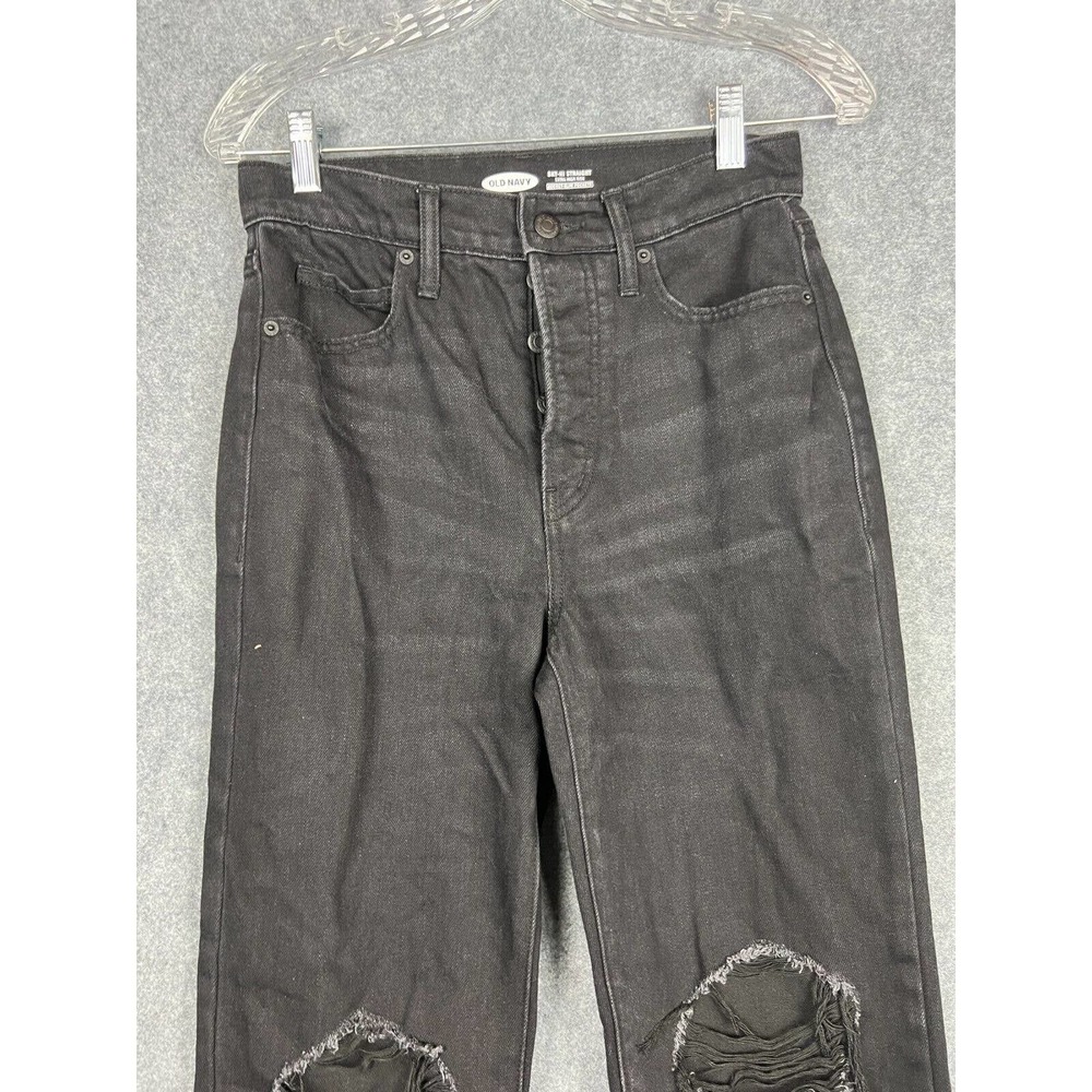 Old Navy Jeans Women size 2 Extra High Rise Sky Hi Straight Slim Pocket Denim